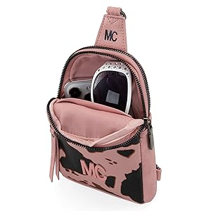 Milan Chiva Small Crossbody Bags for Women Pink Cow Print